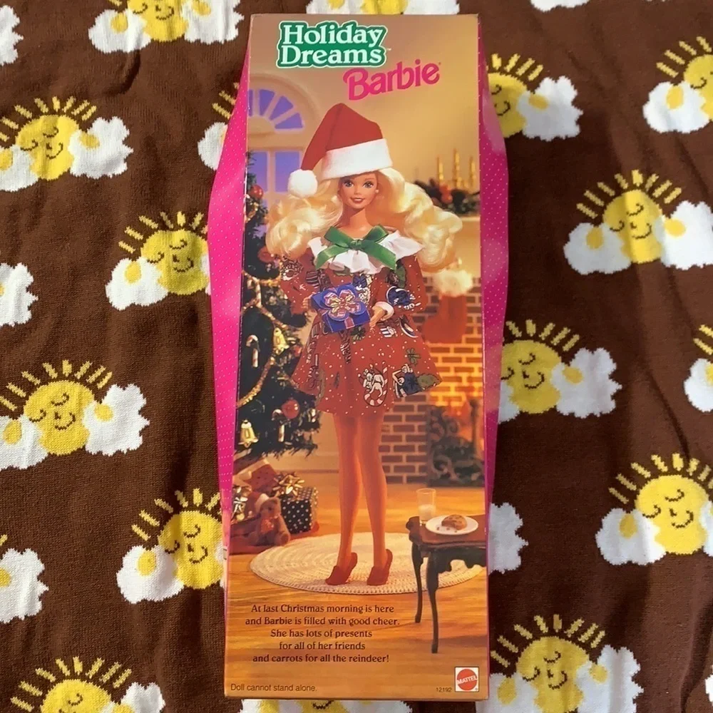 Vintage 1994 Mattel holiday dreams Christmas morning Barbie Blonde green eyes